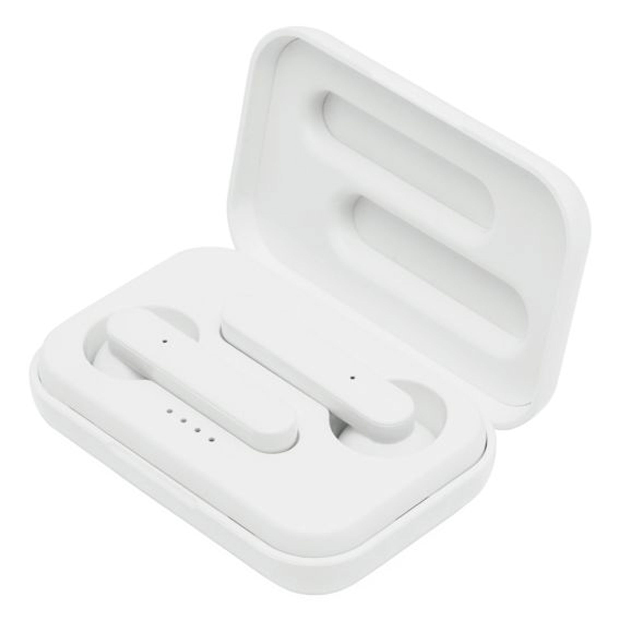 Weiße In-Ear Kopfhörer im weißen Ladecase