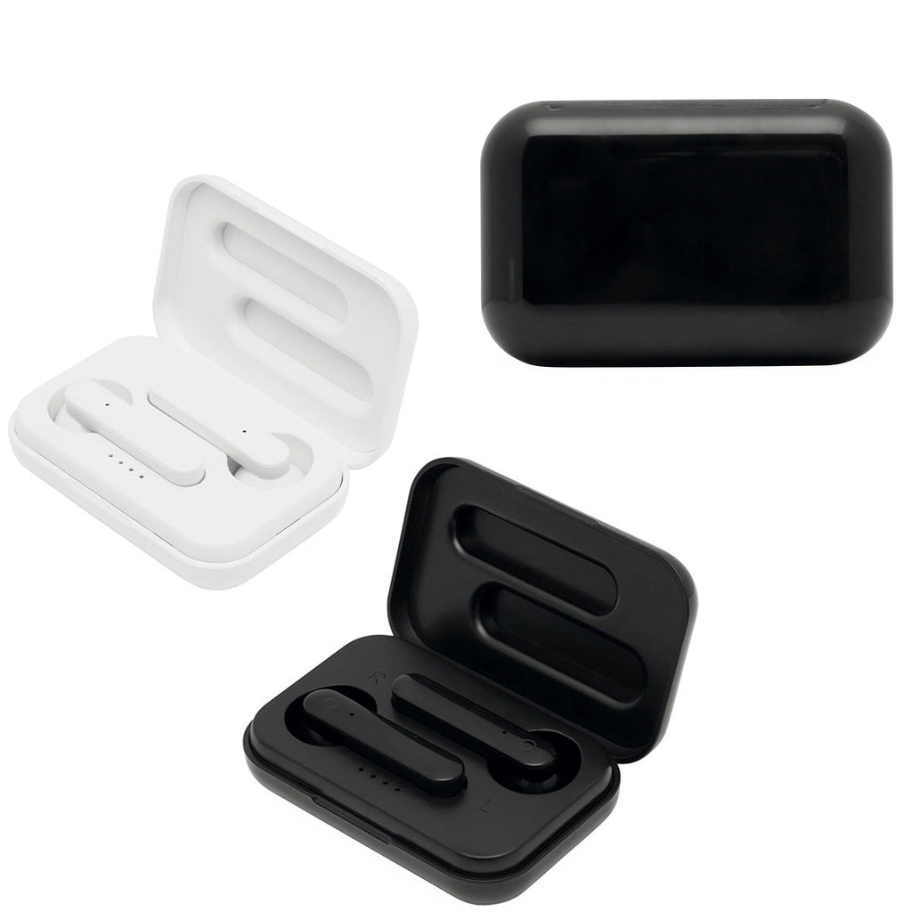 Black and White In-Ear Kopfhörer mit Ladecase