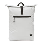 Black and White Rucksack in Weiß mit Rollverschluss, Frontfach und großem Hauptfach