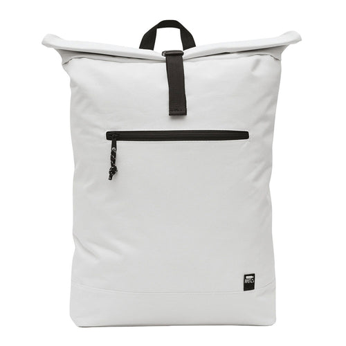 Black and White Rucksack in Weiß mit Rollverschluss, Frontfach und großem Hauptfach