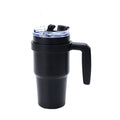 Black and White Thermobecher mit Henkel in Schwarz mit transparentem Deckel
