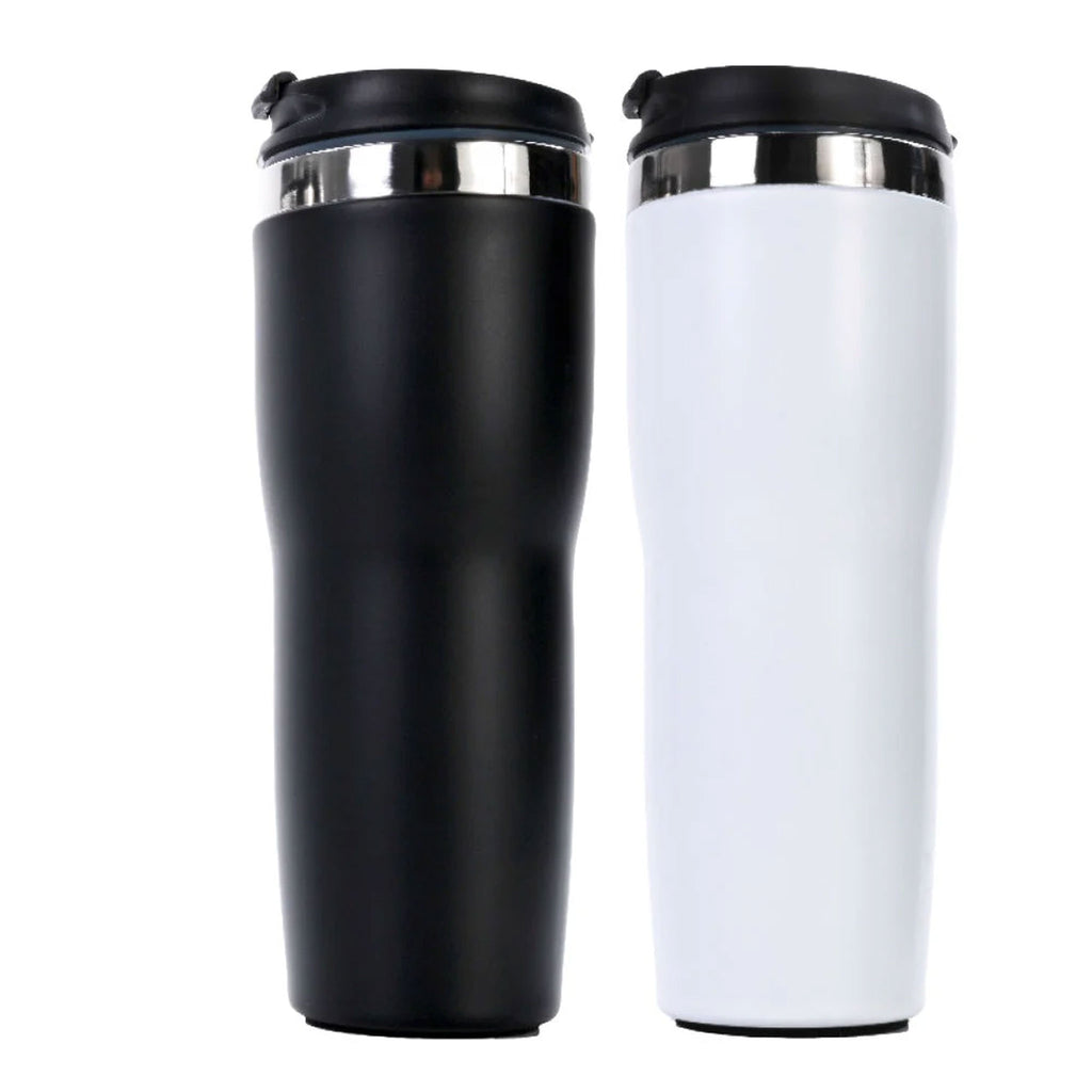 Black and White Thermobecher in Schwarz und Weiß in Frontansicht