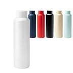 Doppelwandige Thermoflasche aus recyceltem Edelstahl in Weiß und Farbvarianten in Blau, Rot, Schwarz, Beige und Mint