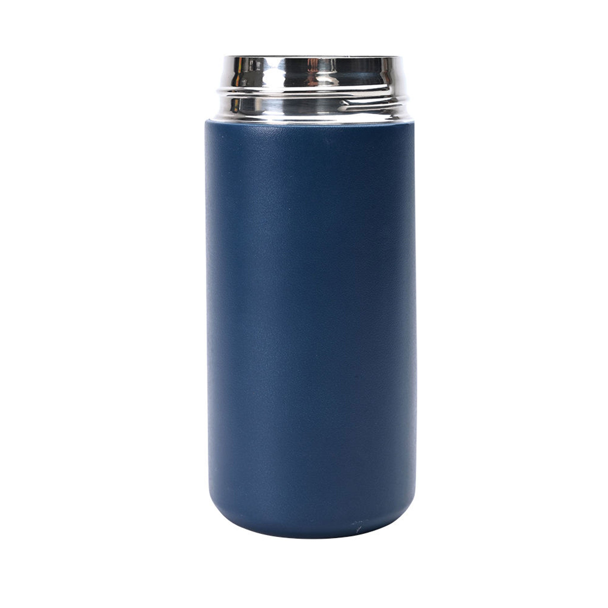 Edelstahl Doppelwandbecher 350ml Gwen in Blau geöffnet ohne Deckel