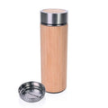 Isolierbecher Bamboo Go aus Edelstahl mit Bambus-Ummantelung und Teesieb