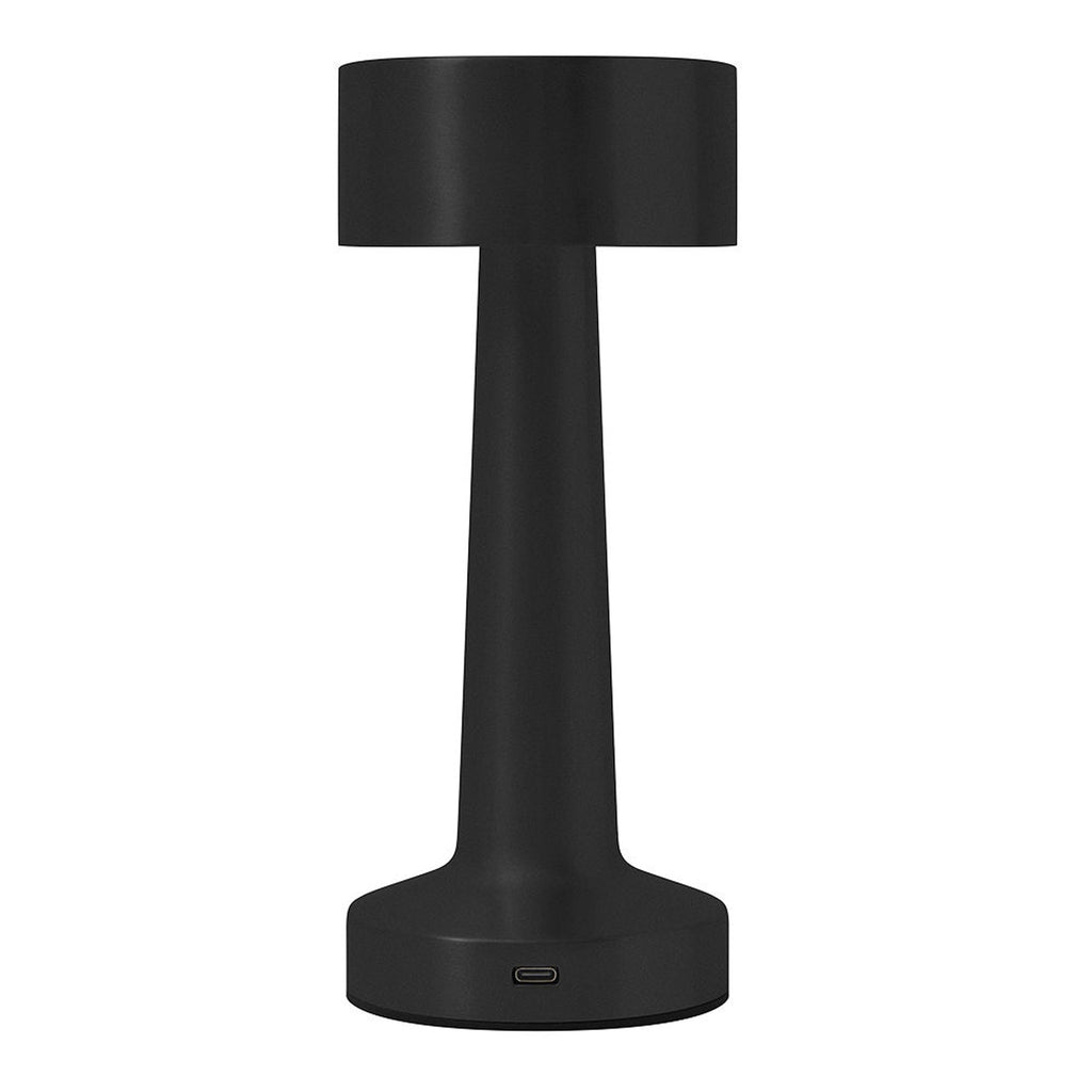 Schwarze Mushroom Tischlampe mit USB-Anschluss