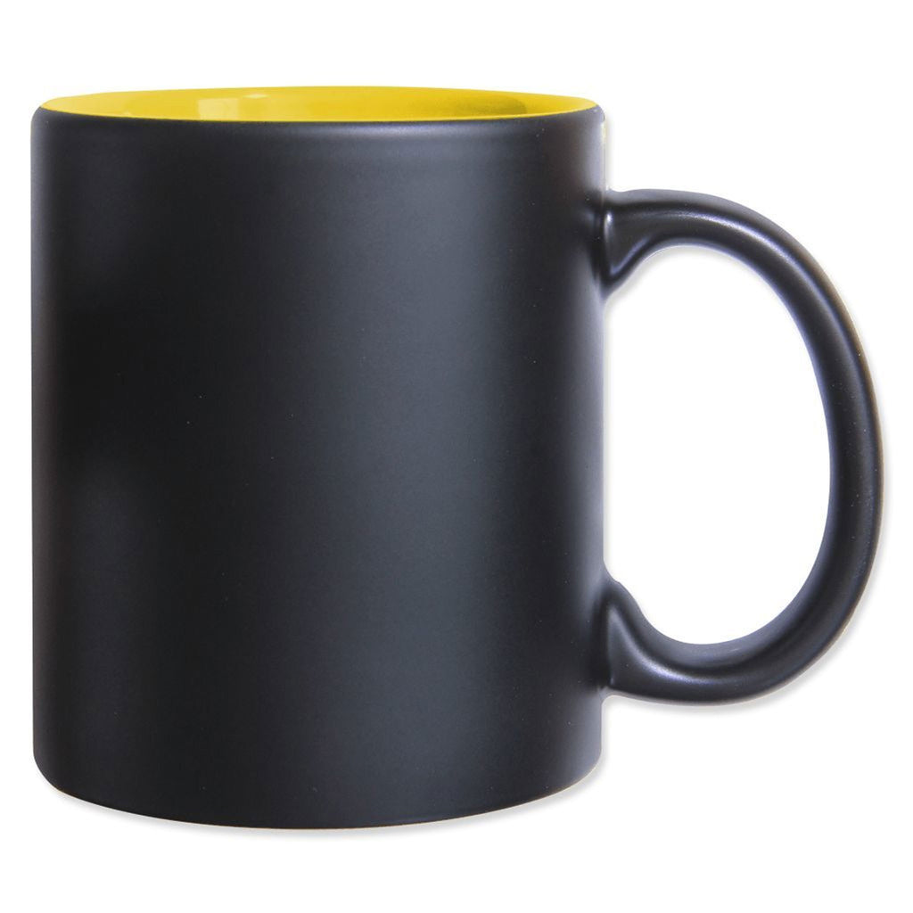 Tasse Bafy 350 ml in Schwarz mit gelber Innenseite