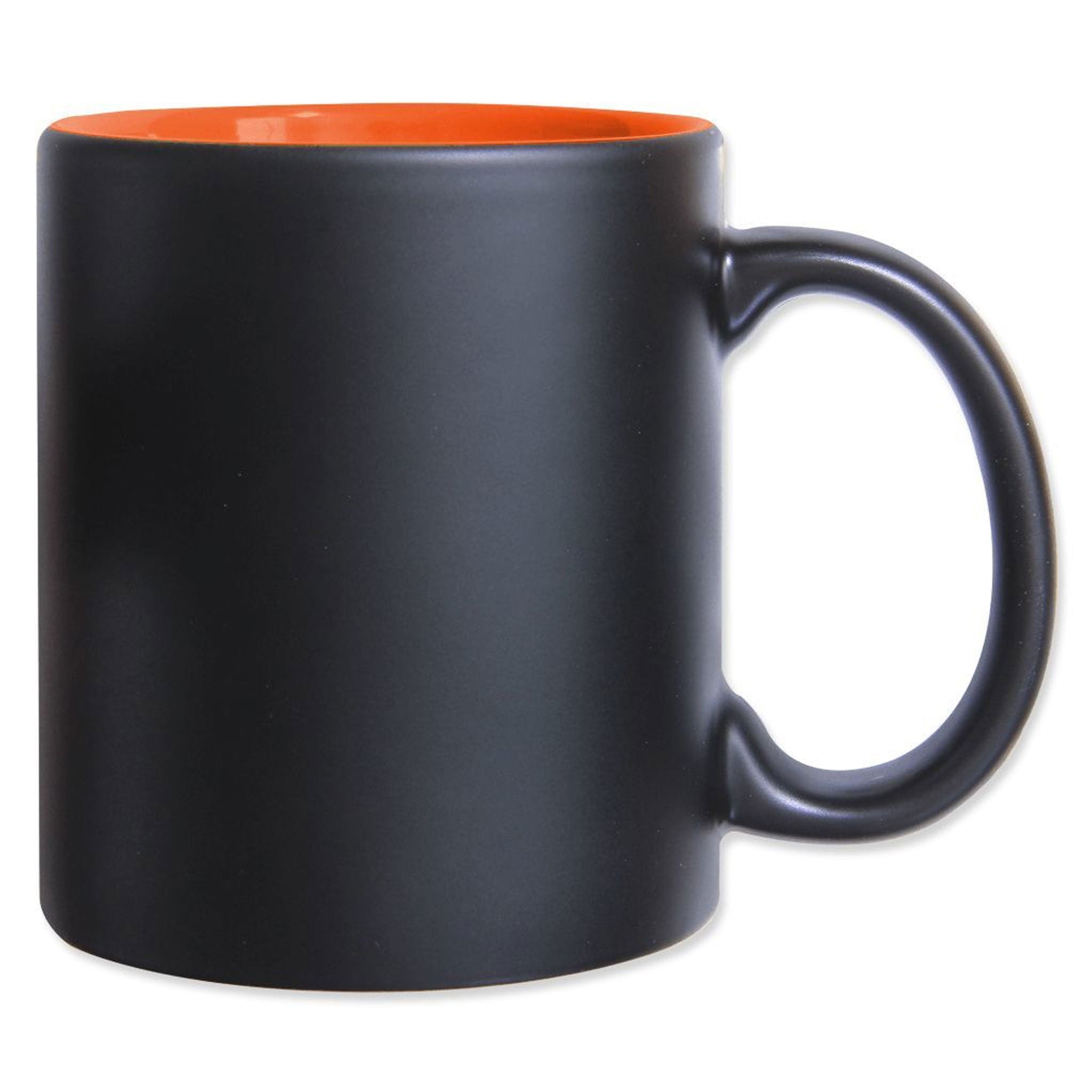Tasse Bafy 350 ml in Schwarz mit orangefarbener Innenseite