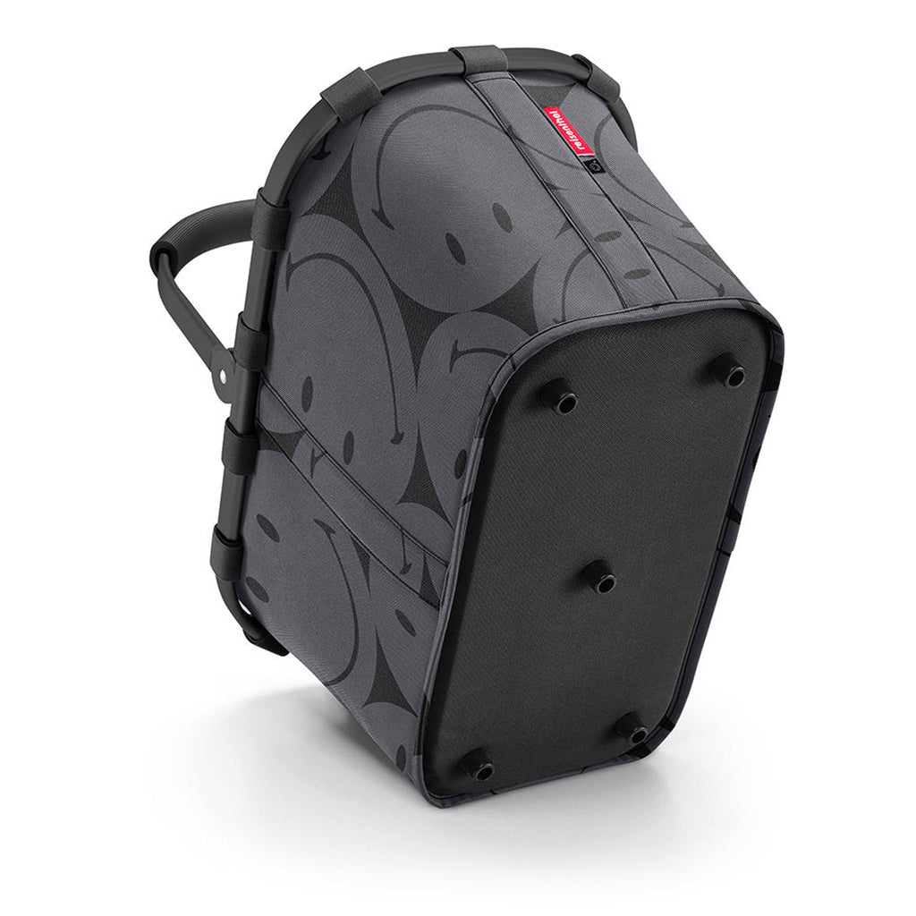 Reisenthel Carrybag Smiley grey in Unteransicht mit Smiley Motiv und schwarzem Boden