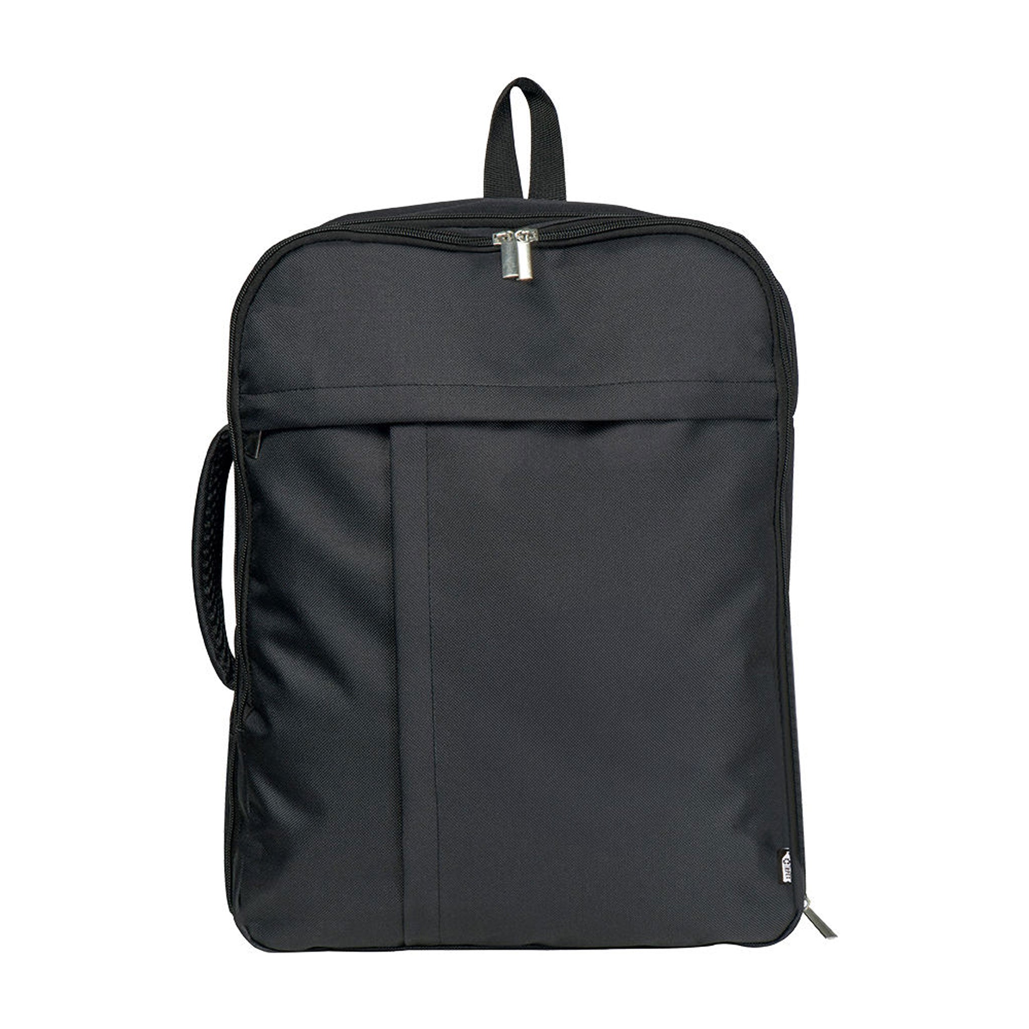 Schwarzer Reiserucksack aus RPET mit Laptopfach