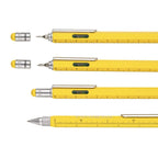 TROIKA Construction-Pen Metallkugelschreiber mit 6 Funktionen und integrierter Wasserwaage