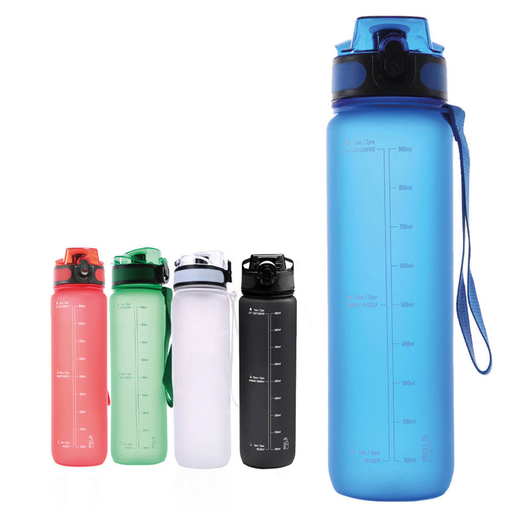 Tritan Trinkflasche mit Messskala in verschiedenen Farben ohne Druck