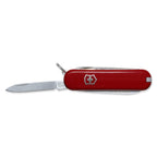 VICTORINOX Schweizer Messer Classic in Rot mit geöffneter kleiner Klinge und Schlüsselring