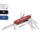 VICTORINOX Schweizer Messer Huntsman in Rot mit ausgeklappten Werkzeugen & Druck sowie Farbvarianten in Weiß, Schwarz und Blau